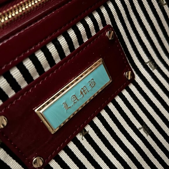 Vintage L.A.M.B. Gwen Stefani Carlisle Lipstick Convertible Clutch Leather/PVC - Picture 9 of 16